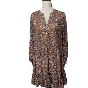 Vince Camuto Split Neck Long Sleeve Dress Size 10
